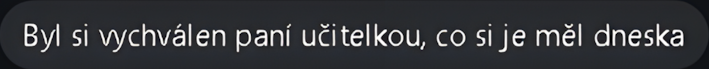 Reference — pochvala od paní učitelky
