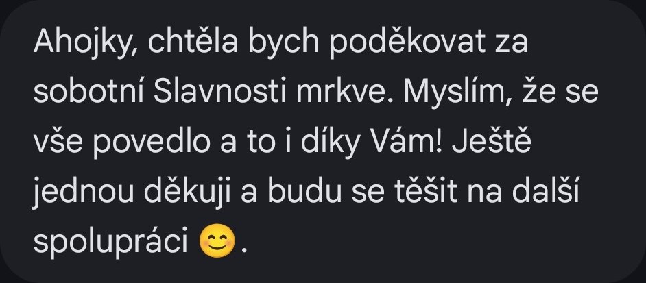 Reference — poděkování za spolupráci